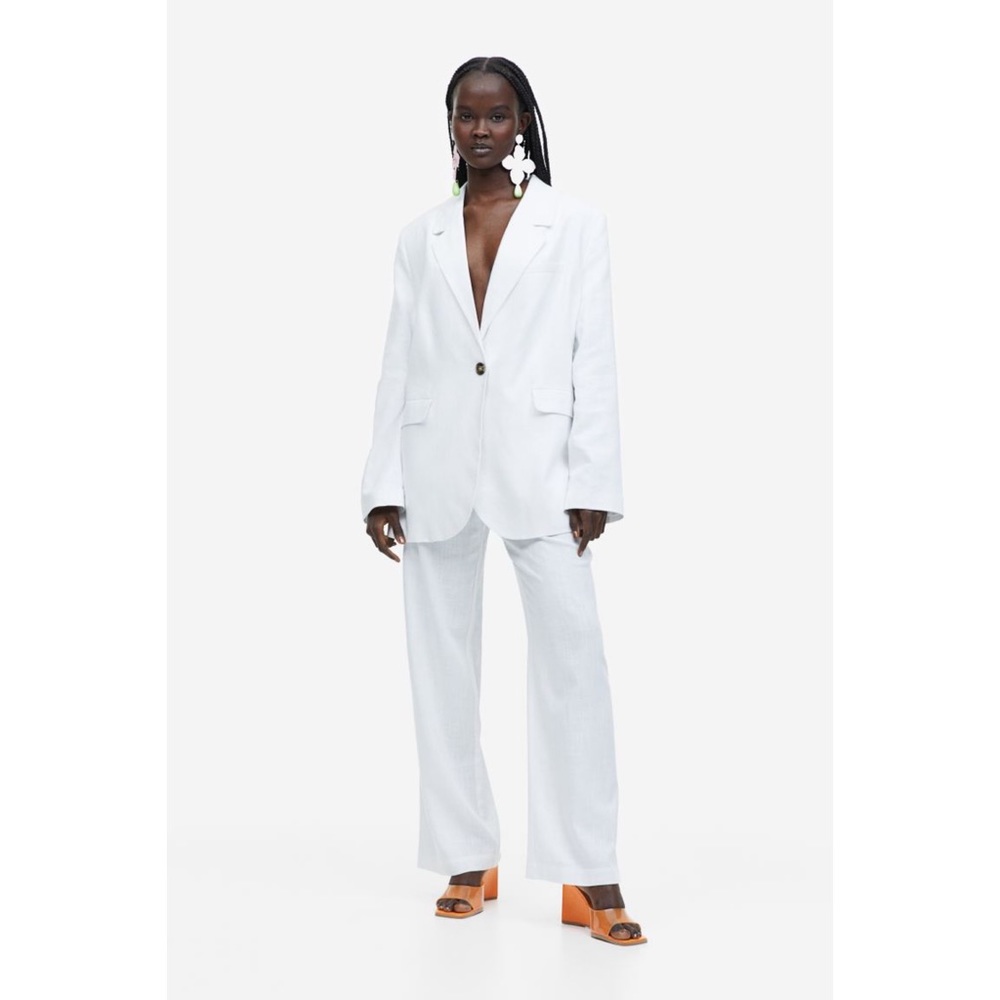 H&M Linen Blend Oversized Blazer